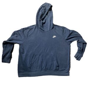 Nike Sweatshirt Women XL Blue Sportswear Club Fleece Pullover Funnel Neck Hoodie